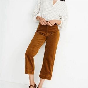 Madewell Slim Emmett Wide-Leg Crop Pants in Corduroy - Size 32